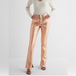 Express Women's Mid Rise Jeans - Metallic Gold